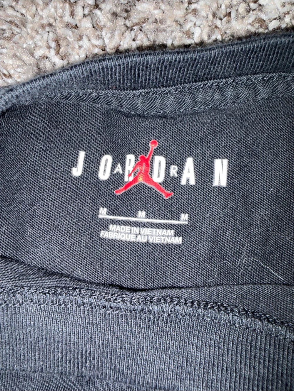 Jordan Black Short-Sleeve Tee with Plaid Arched Logo